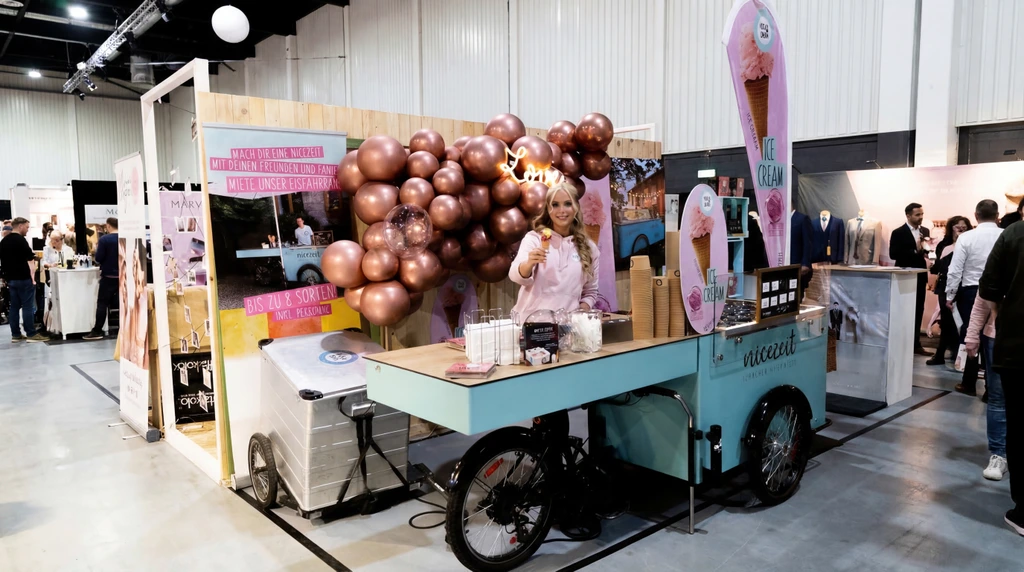 Handgemachtes Premiumeis in der Waffel aus der Eisdiele Südstadt